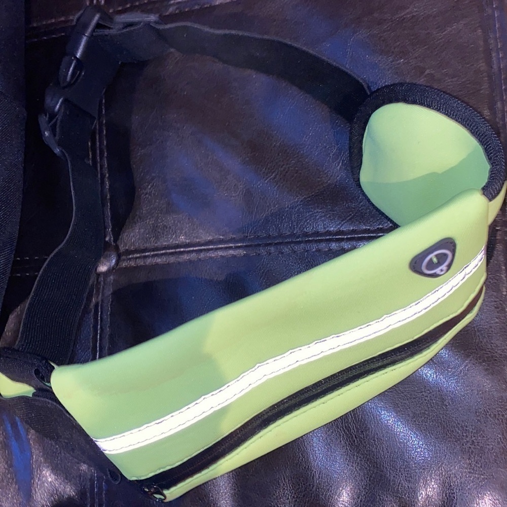 Fashion Neon green black  belt waist bag